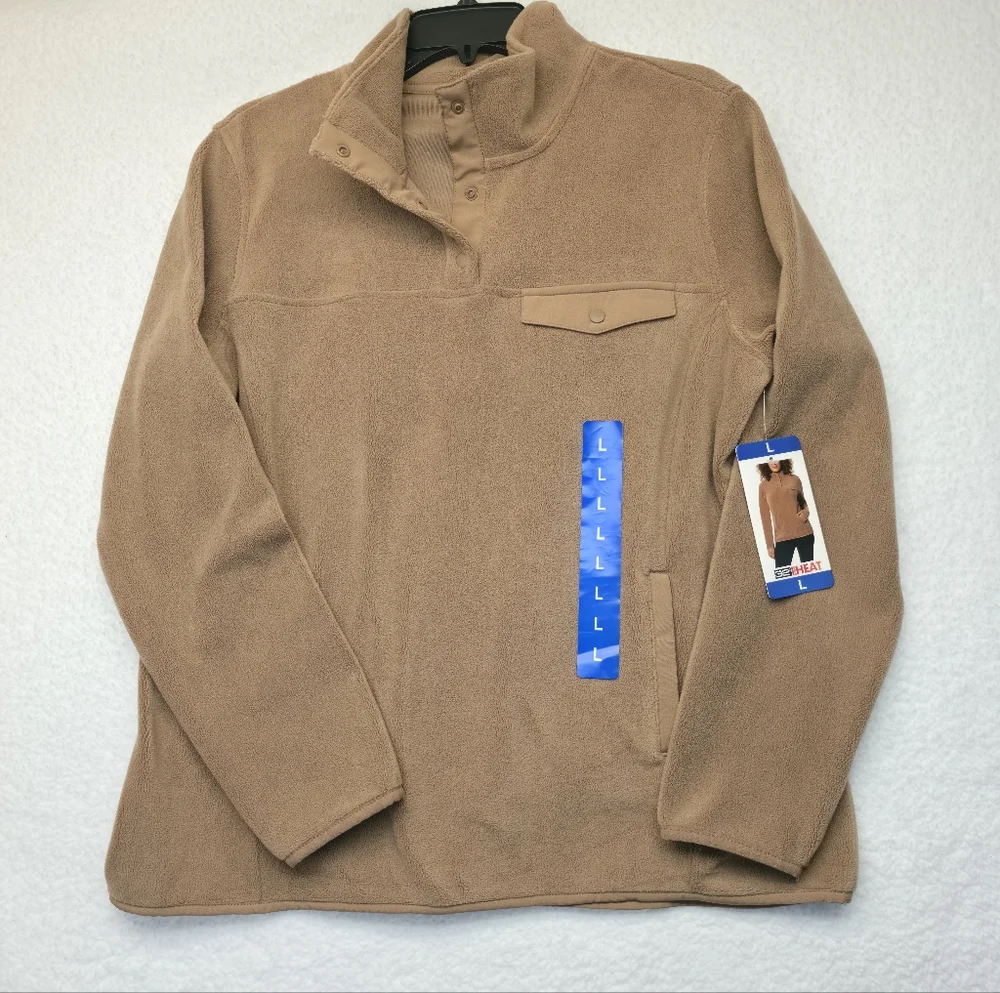 32 Degrees Heat Women's Midweight Snap Arctic Fleece Pullover Size Large
